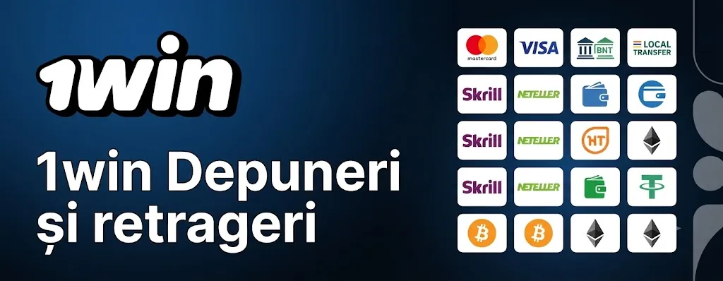 Metode de plată 1win pentru jucătorii din România: carduri, Revolut și cripto